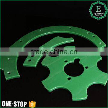 Customized shape green HD300 PE-UHMW cnc machined plastic sheet parts