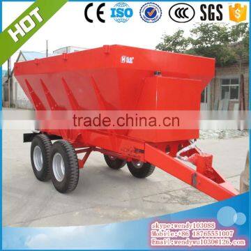 Farm machinery manure spreader, Animal waste spreader trailed spreader with farm tractor