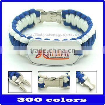 different types of 550 paracord survival bracelet with logo