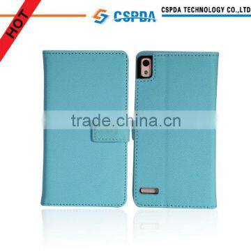 Hot selling cell phone leather stand case for Huawei Ascend P6