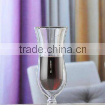 Hot sales popular design high borosilicate double wall glass beer mug