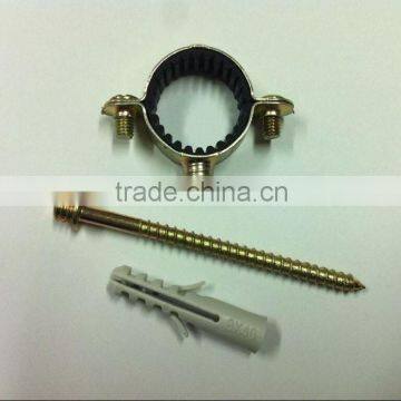 SIMPLE STEEL CLAMP WITH RUBBER & HANGER BOLT & PLUG