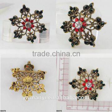 Wholesale Sapphire & Light Sapphire Crystal Rhinestone Snowflake Christmas Brooch Pins & Christmas Gift B0478 photo-2