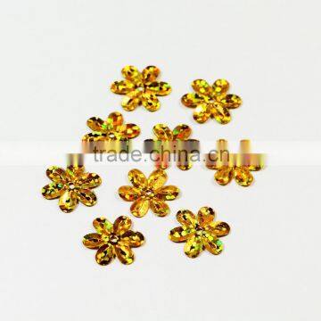 iridescent golden flower sequins paillette for decoration