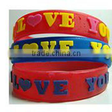 Bulk cheap debossed, embossed wristband customize silicone bracelet/silicone rubber wristband bracelet