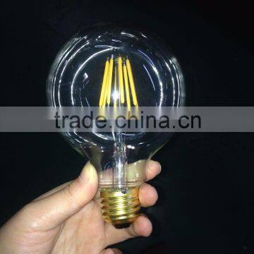 360 degree G80/G95/G125 6 watt 4w 8w led filament globe bulb light lamp brass base E26 120v USA
