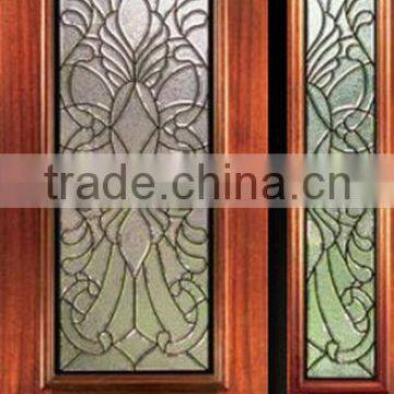 American Style Teak Wood Main Door Designs Glass Inserts DJ-S9104MSO