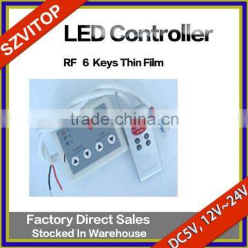 RF LED Strip Remote Controller 6Keys Thin Film DC5V,12V,24V JM-RFB6