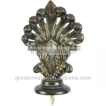 Bronze Seashell Curtain Finial For Wooden Curtain Rod