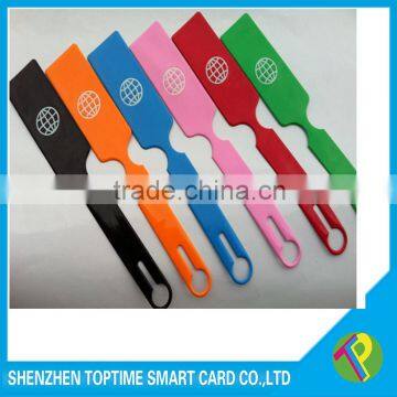 newest ! 30x5cm soft PVC luggage tag with transparent sheet pocket