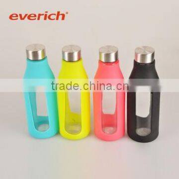 new design white customized color water glass bottle