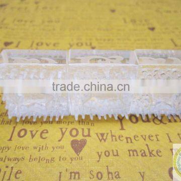 Custom crystal logo rubber inking making clear soap stamps