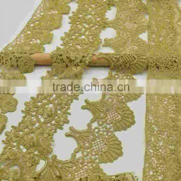 5yards Metallic Venise Trim Lace Rayon Thread Embroidered Trim Crafts Sewing