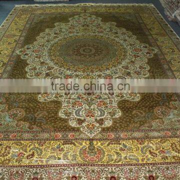 persian double knots hand knotted silk rug handmade silk carpet