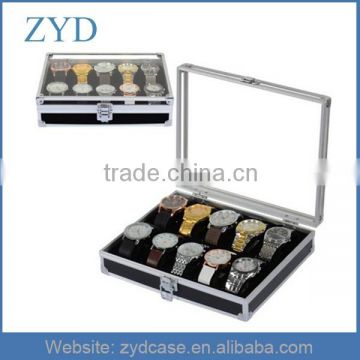 aluminum 10 watch case, clear acrylic watch display case ZYD-BX92705