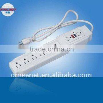 Portable Safety 15A 125V PC Material GFCI 8 Outlet Extension Socket