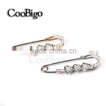 Fashion Jewelry Rhinestone Heart Shape Pin Brooch Girls Dresses Hijab Scarf Wedding Party Gift Appreal Promotion Accessories photo-2