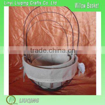 Top Selling Manmade Wire Storage Basket With Cloth Linner