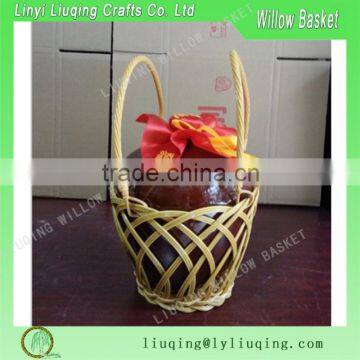 2016 new Rectangle Natural Wicker Wine Picnic Basket with handle