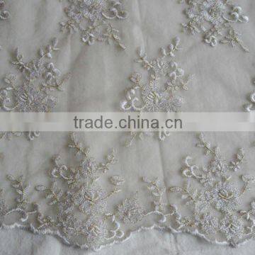 Roamtic Floral Design Mesh Embroidery Lace Bridal Fabric