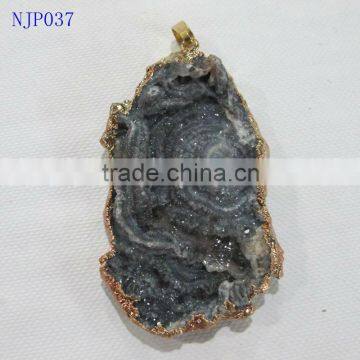 Drusy Sun Agate Jewelry Pendant-NJP037