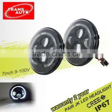 7inch Angel Eyes Halo DRL White Jeep Wrangler Led Headlight