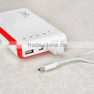 Flashlight dual usb slim portable power bank 6600mah