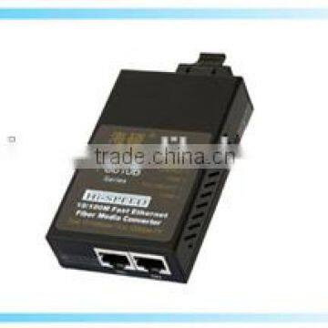 10/100Mbps optical to electric medium converter with 2 FE ports and 1 fiber port