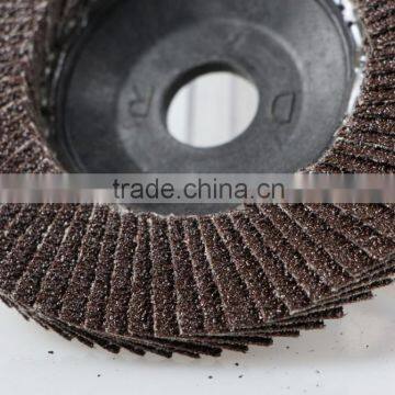 100mm Calcined Aluminium Oxide flap disc with 75mm plastic backing up