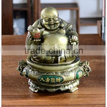 Bronze color resin buddha statue , chinese lucky fengshui buddha statue