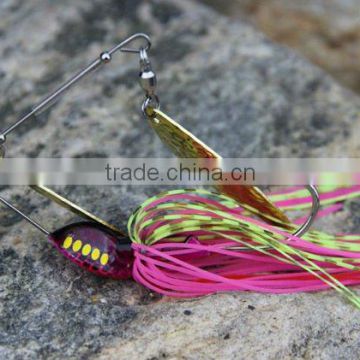 New Product Spinner Bait Double Blade Jig Head Metal Fishing Lure