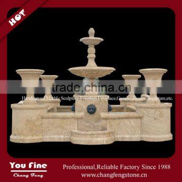 Hand Carved White Marble Outdoor Decorative Fountain