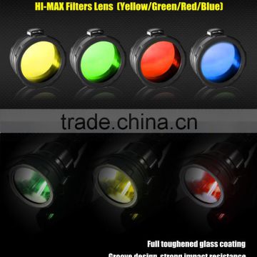 Hot selling green/red/yellow/blue/White frosted 45mm C8 torch filter green l filter