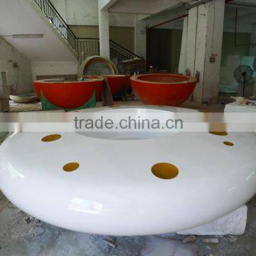 Large flower planter for hotel or shopping mall /Big fiberglass pot with seat desgin