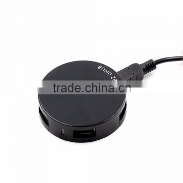 Funny portable round-shaped 4-port usb 2.0 hub circular cable for computer