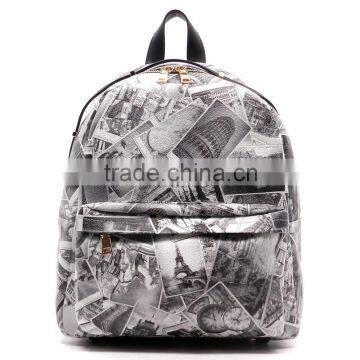 2016 Fashion Basic Pattern Design Printed backpack