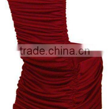 High quality red rouched/pleated spandex/nylon chair cover for wedding