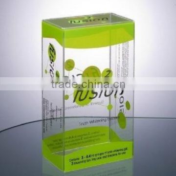 Clear plastic display box with hanger