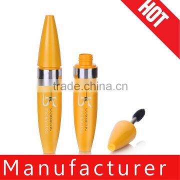 Bullet Shape Yellow Mascara Container With Brush