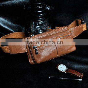 Drop shipping top quality fashion leather waist bag for men