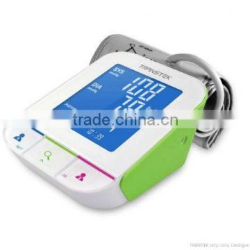 Arm type and full electronical automatic bluetooth blood pressure monitor with large blue mode LCD and white backlight