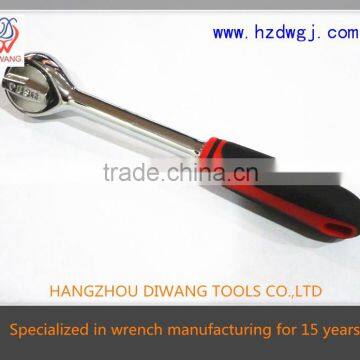 High Quality Quick Release Round-headed Rubber-handle Ratchet Wrench