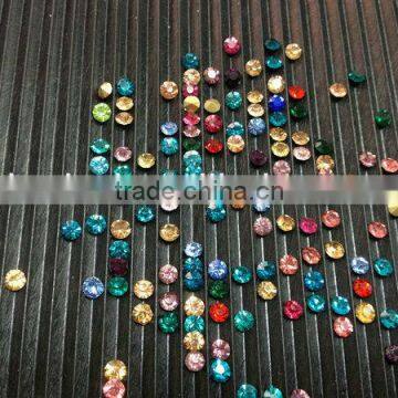 Fashion pointback glass stone for jewelry