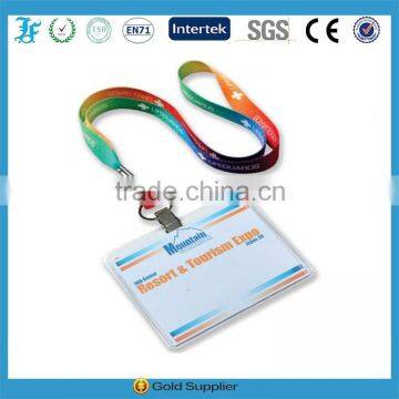 china supplier custom plastic name badge holder with polyster material lanyard