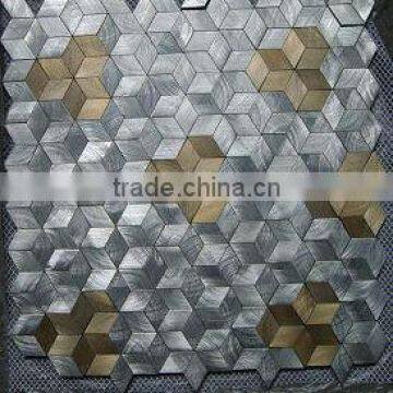 Silver & golden star color aluminum luxury metal mosaic tile