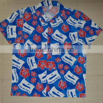 100% cotton Mens allover print shirt