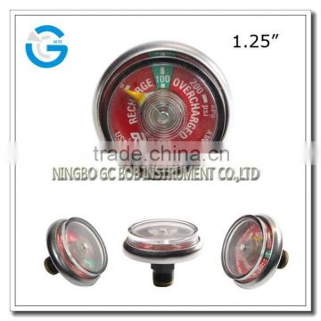 High quality brass back mount fire extinguisher micro pressure gauge