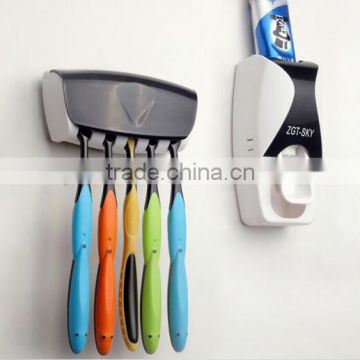 High quality Auto Automatic Toothpaste Dispenser/ 5 Toothbrush Holder Set Wall Mount Stand/Automatic Toothpaste Dispenser