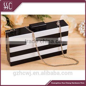 Promotional fashion acrylic clutch bag &acrylic lady handbag with chains