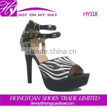 fashion buckle zebra design ladies latest high heels